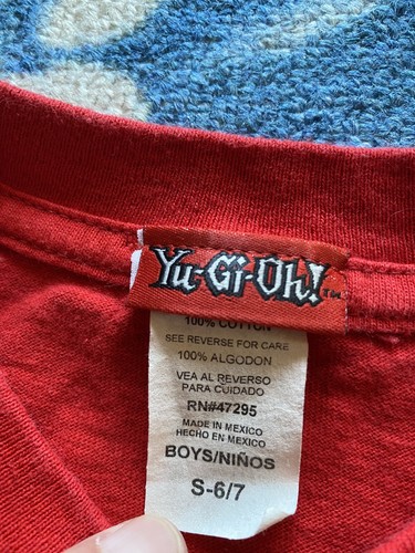 Vintage 1996 Yu-Gi-Oh! Anime Youth Boys Sz S 6/7 Red Glitter Exodia Magician - Picture 3 of 6