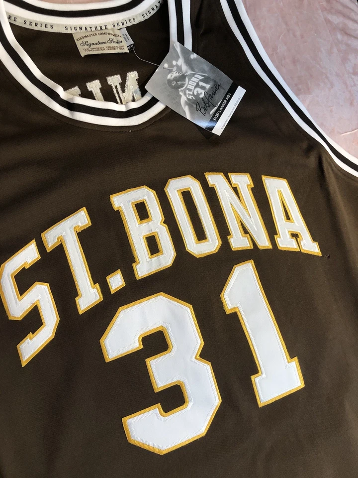 2XL JERSEY RETRO VINTAGE PARA HOMBRE ST. BONAVENTURE BOB LANIER (totalmente cosido) Foto 3 de 4
