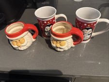 Royal Norfolk Christmas Coffee Cup lot of 4 Dishwasher/Microwave Safe