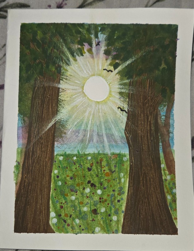 original painting greeting card on watercolor paper
