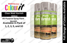 Clear Matt Varnish Spray 400ml Wood Gloss Finish Indoor Outdoor | Multipack