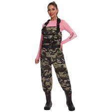 Women Neoprene Chest Waders Desolve Bare Camo for Fishing Hunting with 600 Gr...