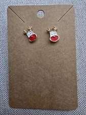 Christmas Reindeer Rudolph Stud Earring