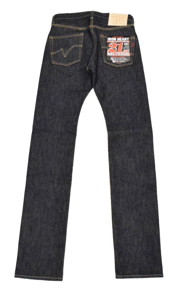 IRON HEART 555-SST 21oz Selvedge Stretch Super Slim Straight Jeans