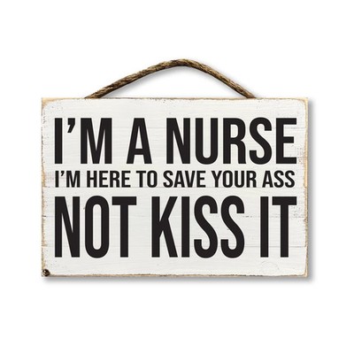 Hanging Pallett Style Sign ''I'm A Nurse Here To Save'' Home, Patio, Pool Decor