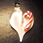 Boomwire Christmas Candy Cane Glass Heart pendant Handmade lampwork jewelry bead