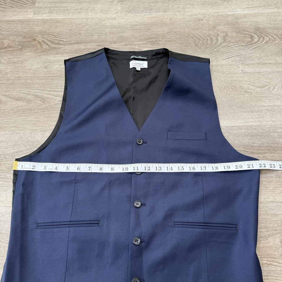 Colete Cartier Masculino Uniformes Azul Marinho Preto Lã Tamanho 54 TI Compatível 44 EUA - Imagem 4 de 4