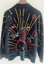 Chico  s Design Vintage Wool Embroidered Sweater Tomorrow Is Another Day WomSZ 2