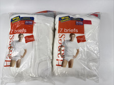 Hanes Mens 2XL White Cotton Briefs Underwear Soft New 14 briefs