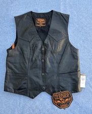 Milwaukee Leather Women’s Black Leather Classic Western Motorcycle Vest SH1227