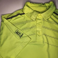 Under Armour Performance Polo Shirt TPC Sawgrass Men's Medium Neon Yellow Golf