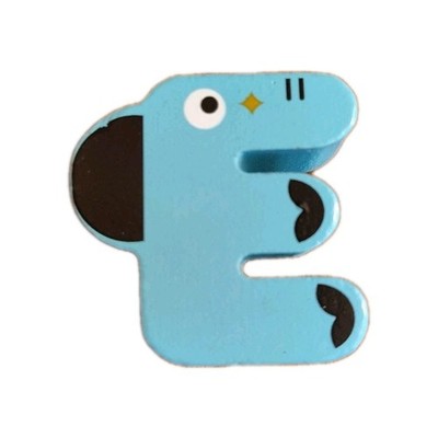 FAO Schwarz Wood Puzzle Learning Letters Animal Alphabet Board Replacement ''E''