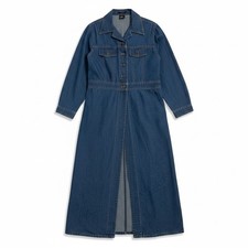 Vintage 90s Starwear Womens 100% Cotton Medium Denim Maxi Duster Size 2X