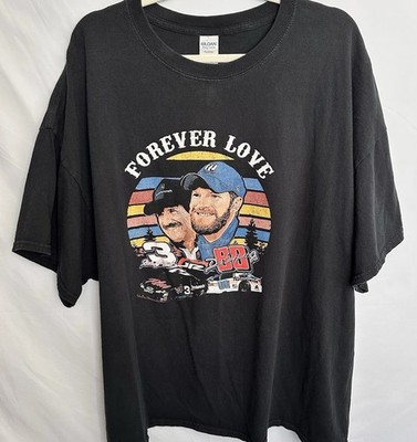 Dale Earnhardt Sr Jr Forever Love NASCAR Racing T Shirt Mens 3XL Black