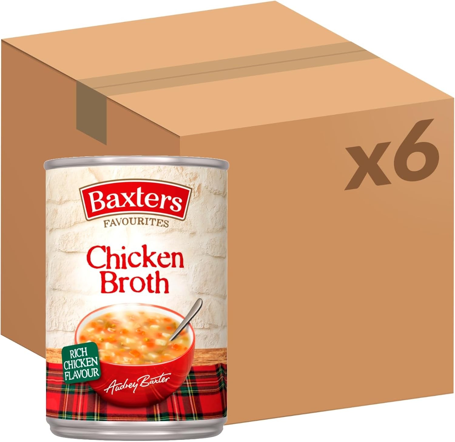 Baxters Favourites Chicken Broth Soup, 400g, Pack of 6 Cans