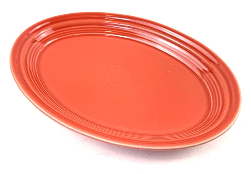 Fiestaware Small Oval Platter - Persimmon Retired - Homer Laughlin Company