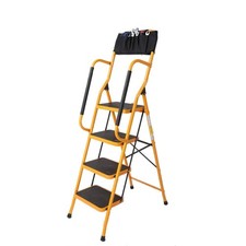 4 Step Stool Ladder Foldable Safety Padded Ha...