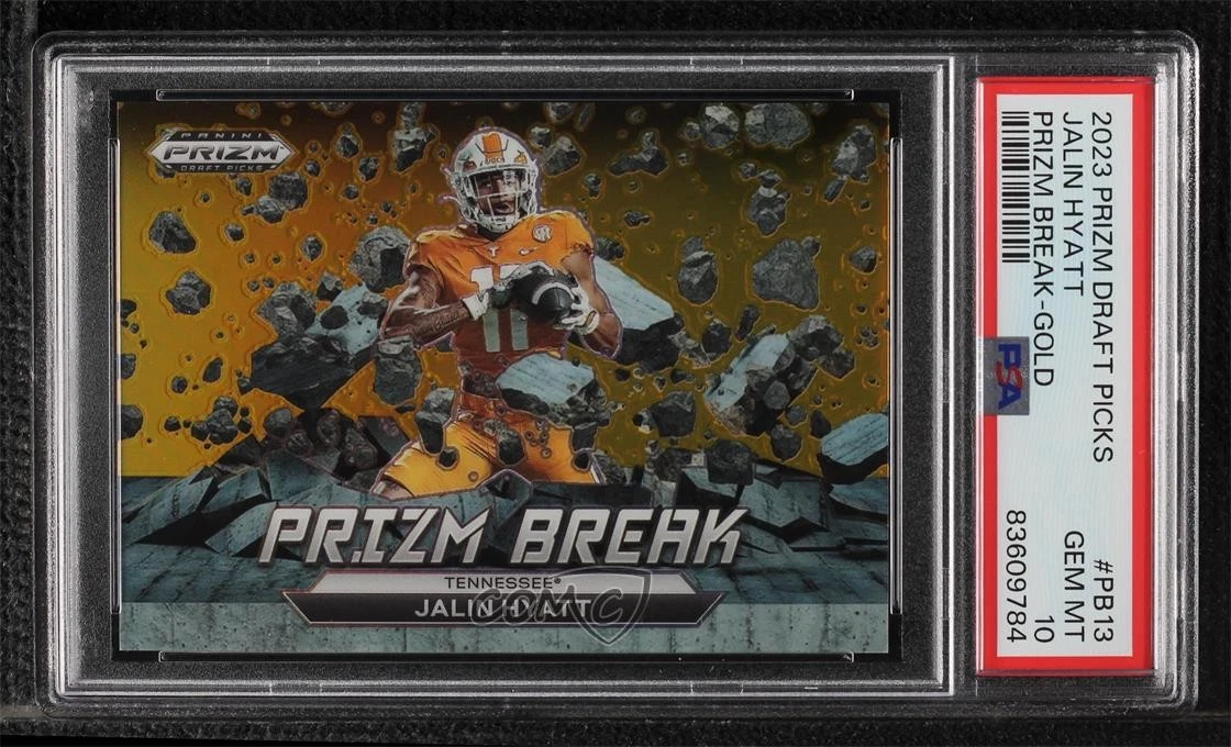 Jalin Hyatt Panini Prizm Draft Picks Prizm Break #PB13 Gold