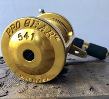 RARE Vintage Gold PRO GEAR 541 Conventional Saltwater Fishing Reel MADE IN USA