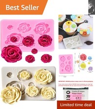 Elegant 2PCS Rose Flower Silicone Molds for Perfect Wedding Cake Decorations