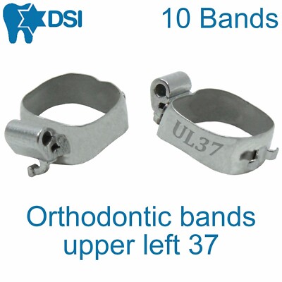 10 DSI Dental Kieferorthopädische Backenzahnbänder Doppel Bukkalrohr Bracket oben links 37