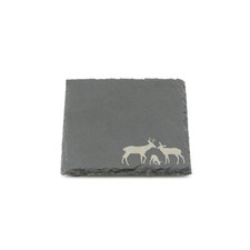 Deer Slate Coaster Laser Engraved Doe Fawn Stag Roe Coffee Tea Gift Shabby Chic