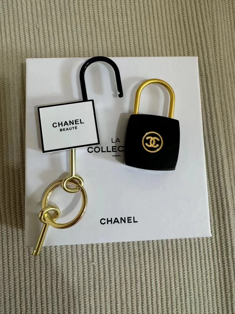 CHANEL PadLock Lock & Key Set Rare Counter VIP Giveaway Gift Bag Charm Keychain