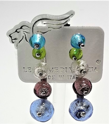 Orecchini Donna Nadia Argento 925 Antica Murrina Vetro Murano Made in Italy v597 - Foto 3 di 6