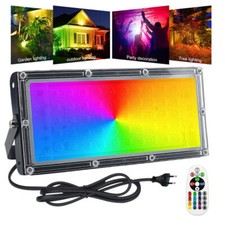 50W LED Floodlight RGB Outdoor Colored Spotlight with Remote Control Dimmable