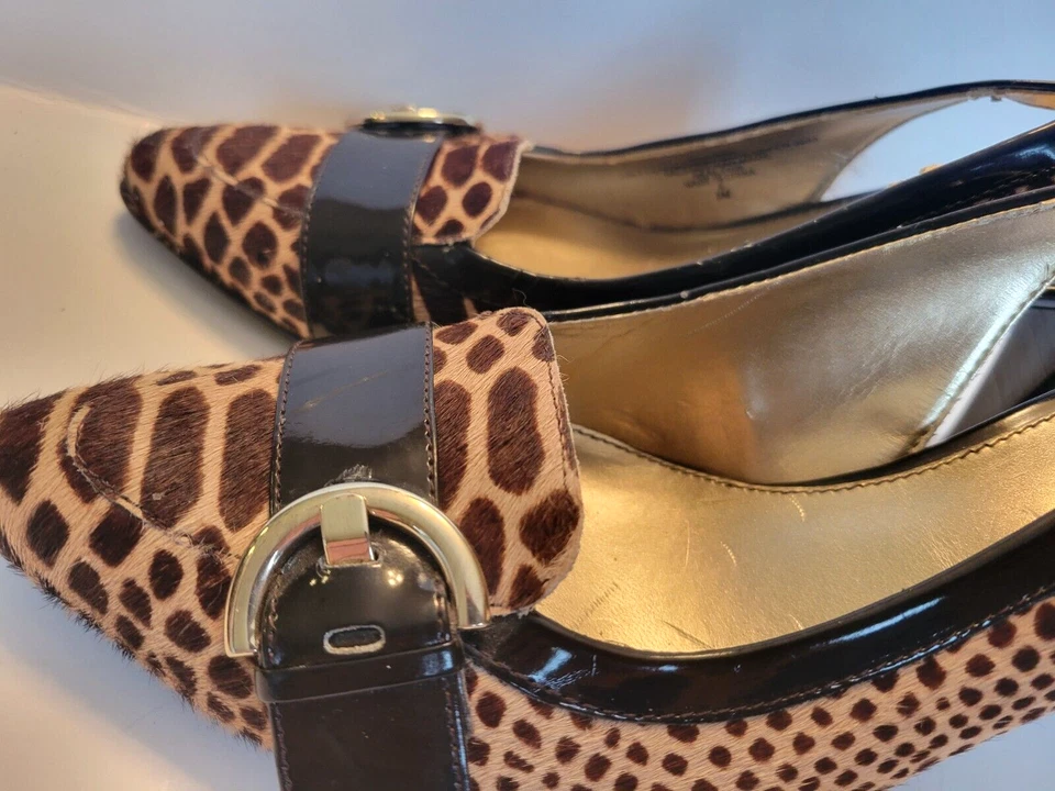 BANDOLINO Reptile Print Sling Back Heels Size 8M 3 in heels Calf Leather - Image 4 of 4