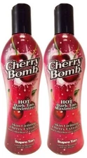 2 Supre CHERRY BOMB Hot Dark Maximizer Indoor Tanning Bed Lotion - 2 Bottles
