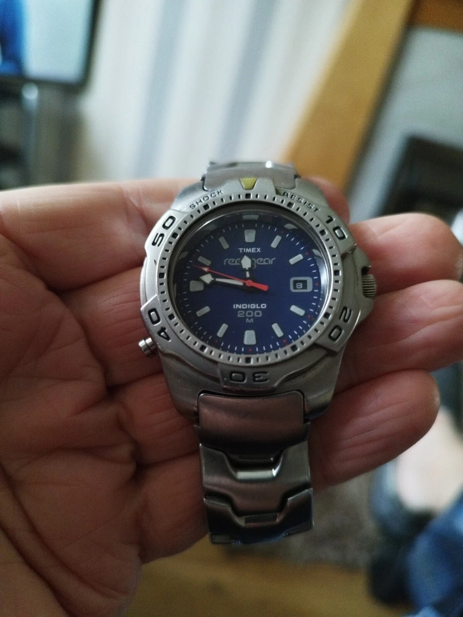 Timex Reef Gear 200m Diver Indigo Shock Resistant Mineral Glass eBay