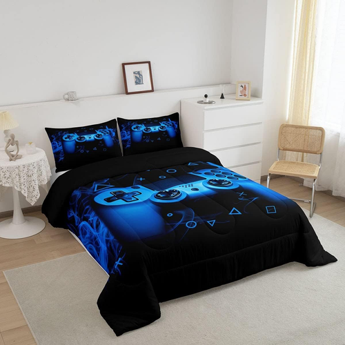 Gamer Comforter Set Full Size Boys Gaming Bedding for Kids Teens 3 Pcs - Picture 3 of 5