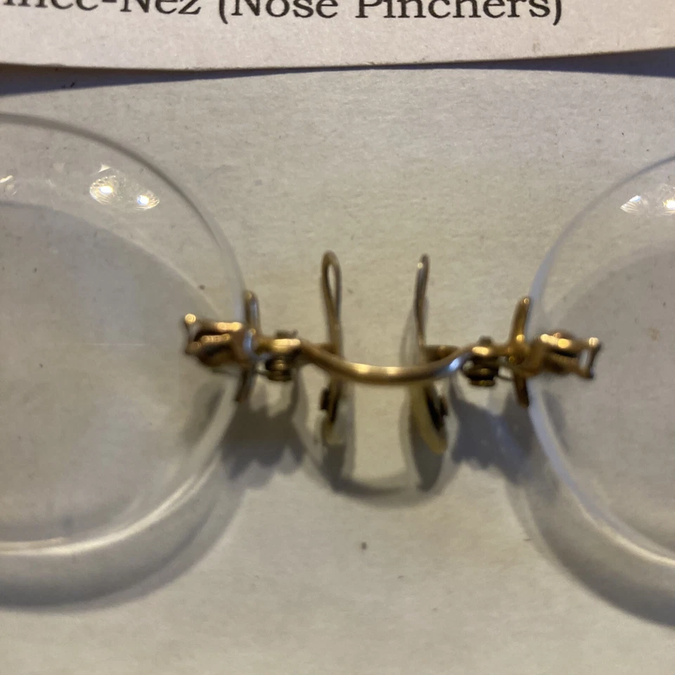 Lote 307 óculos Pince Nez ouro 12K da década de 1880 sem aro MERRY OPTICAL COMPANY - Imagem 4 de 4