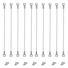 10 Pcs 8" Stainless Steel Cabinet Door Restraint Cable Flexible Braided Limiter