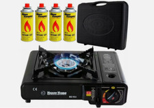 Butane Stove Portable Cooker in Carry Case 2 4 8 12 Gas Bottles Camping BBQ Kit