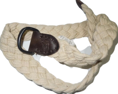 Abercrombie & Fitch braided khaki cotton & leather belt- size 32-A&F Moose EUC Abercrombie & Fitch Men main image 4