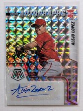 2022 Panini Mosaic Alejo Lopez Rookie Autographs Silver Mosaic Auto #RAM-AL Reds