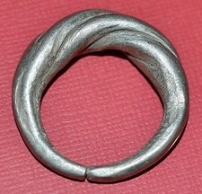 Antique African Tuareg Spiral Metal Tribal Ring Niger Africa - Ring Size 12.75