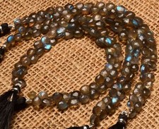 Natural Gem Rainbow Labradorite 7 to 10 mm Size Faceted Heart Briolette 8"