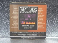Great Lakes Brewing Company Burning River Collectible Breweriana Barware Coaster