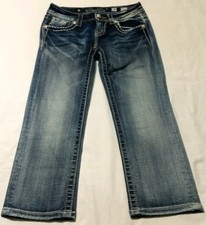 Miss Me Jeweled Pocket Cropped Jeans Size 24