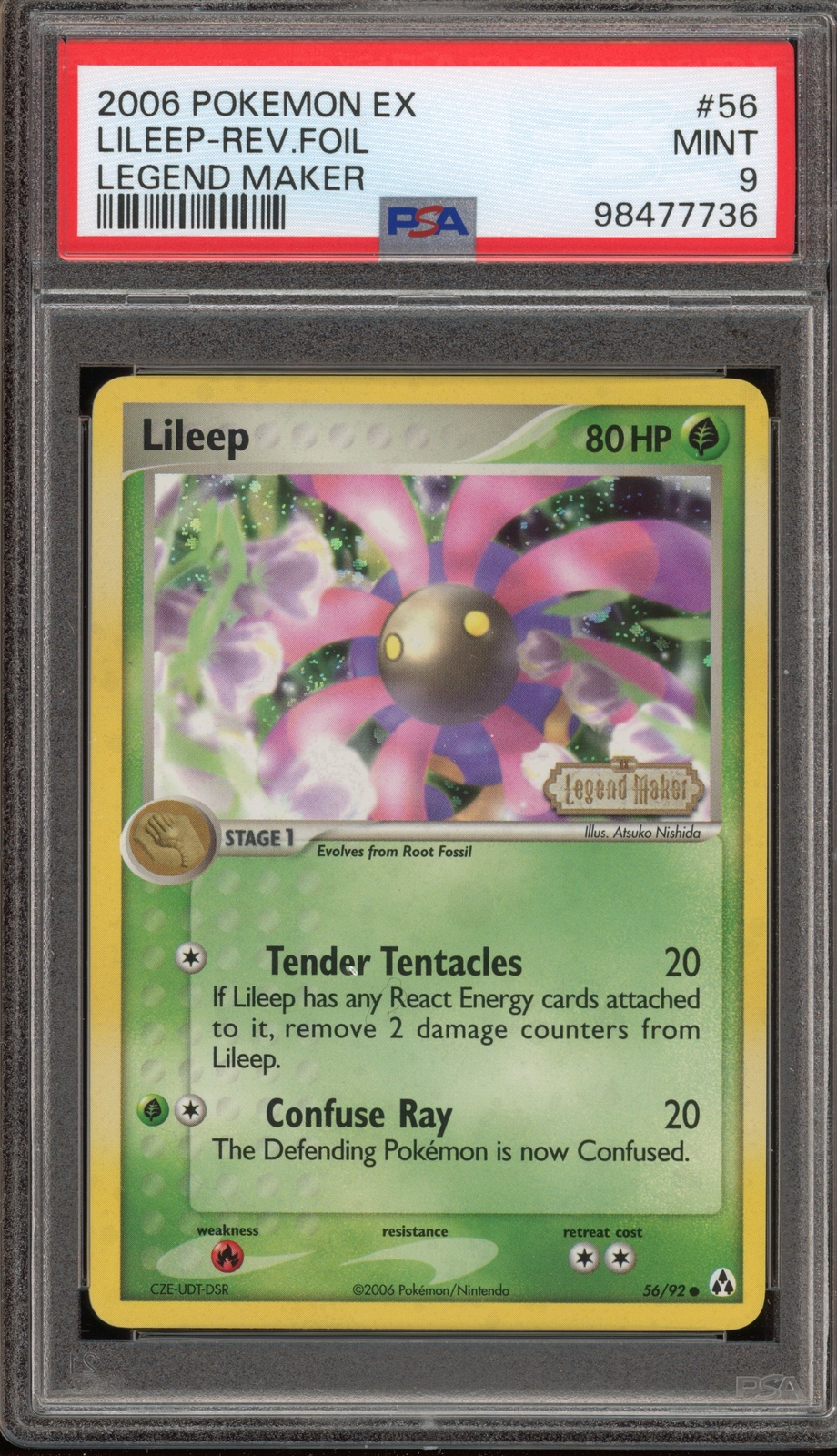 Pokemon Lileep EX Legend Maker Reverse Holo #56 PSA 9 Mint