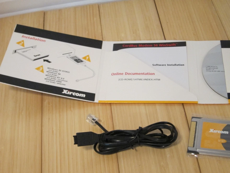 Xircom CBM56WG 32-bit CardBus Modem 56 WinSwift PC Card PCMCIA - Image 4 of 4