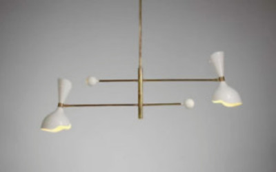 Stilnovo 2 Arm brass Sputnik Chandelier - Brass Light Apparatus lighting fixture
