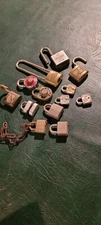Lot of 16 VINTAGE Pad Locks Master, Safegard, Slaymaker & American NO KEYS.  