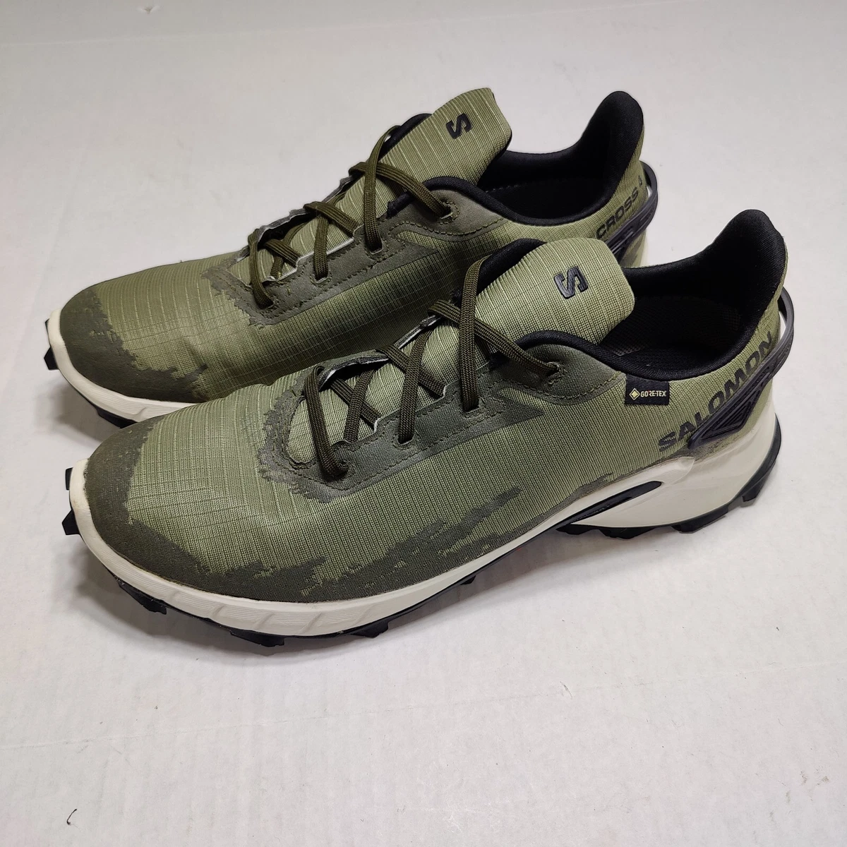 Salomon Alphacross 4 GTX GORETEX Lchn Green Olive Vanila Men s 10