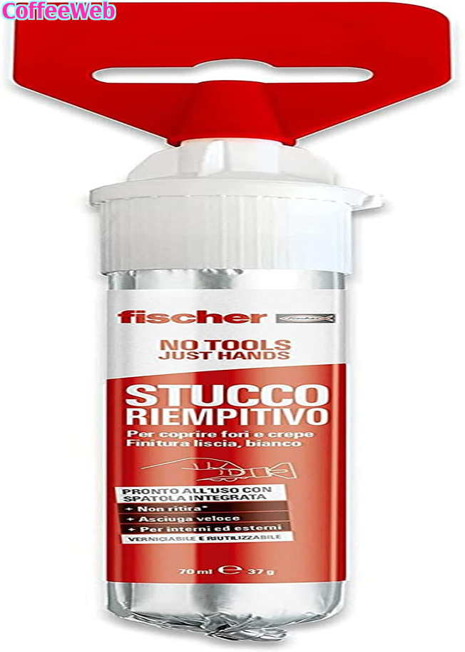 Stucco Veloce Fischer Per Pareti - Con Spatola Integrata, Pronto All'Uso, Per Interni Ed Esterni