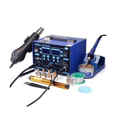 YIHUA 862BD+ SMD ESD Safe 2 in 1 Soldering Iron Hot Air Rework Station °F /