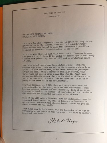 1969 Our Echo Spaulding High School Yearbook Barre Vermont Richard Nixon Letter - Imagen 5 de 6